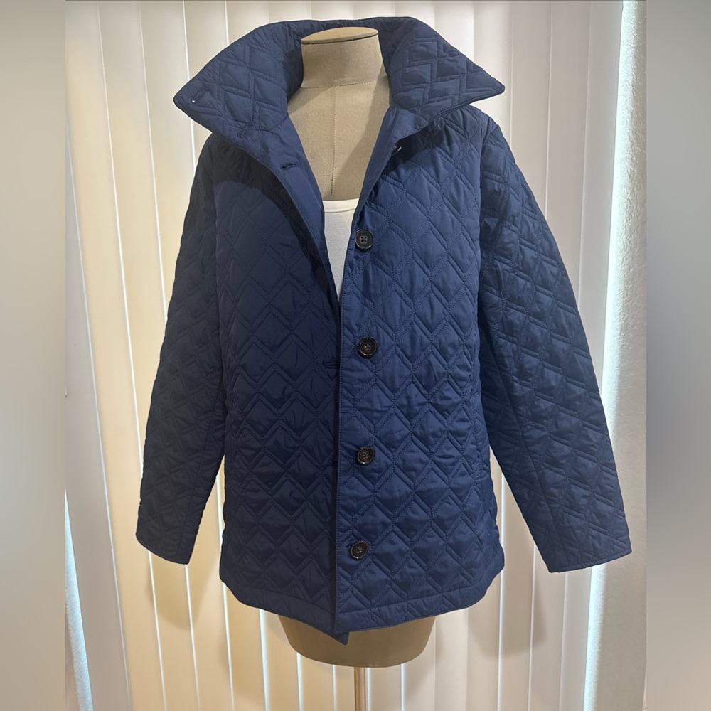 Lands’ End Women's PrimaLoft Navy Blue LightweightJacket Coat Packable Sz 14-16